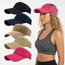 Boné Feminino De Aba Longa Respirável Proteção UV Viseira Malha Elástica Para Esportes Ao Ar Livre
