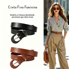cinto feminino fino Ajustável De Fivela Couro Moda Social Casual Versátil Para Uso Diário