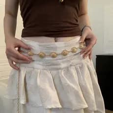 Corrente De Cintura De Metal Ajustável Para Mulheres com Douradas/Prateadas Acessórios De Vestido
