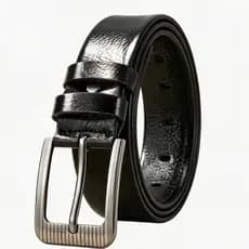 Cinto Masculino em Couro Sintético Fivela de agulha Resistente Uso Diário Casual e Social De Luxo
