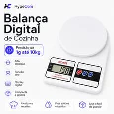 Balança Digital Cozinha 10Kg Precisão Balança de Alimentos Cozinha