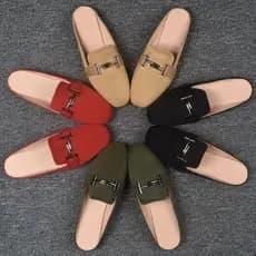 Chinelos cobertos de dedo do pé plano moda feminina primavera preguiçoso exterior usar sem salto tamanho grande único sa