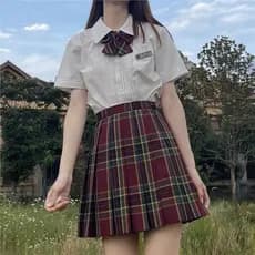 Camisa uniforme JK de órgão duplo ortodoxo estilo japonês verão manga curta gola pontiaguda bonito camisa de manga curta