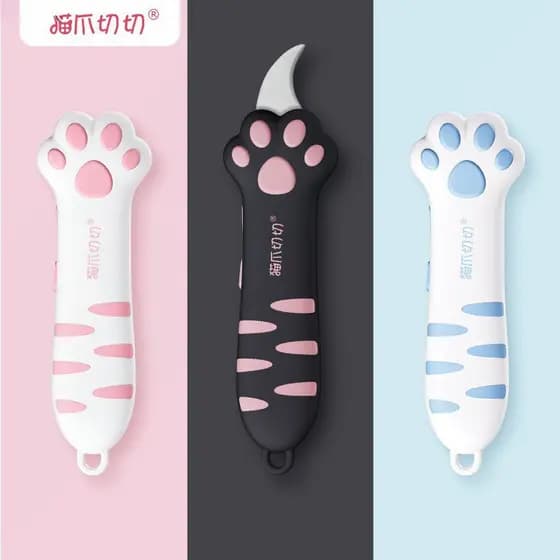 Mini faca portátil para desembalagem de garra de gato, série de tinta em pó, faca utilitária durável portátil, faca de d