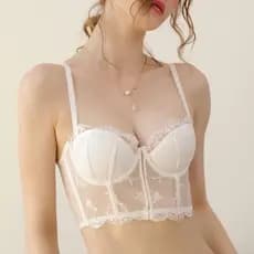 Francês bordado renda roupa interior feminina copo fino anel de aço macio espinha de peixe corpo moldar sutiã Push-Up pe