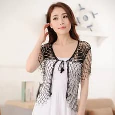 2021 primavera verão versão coreana renda crochê oco pequeno xale fino pequeno colete elegante pequeno Cardigan senhoras