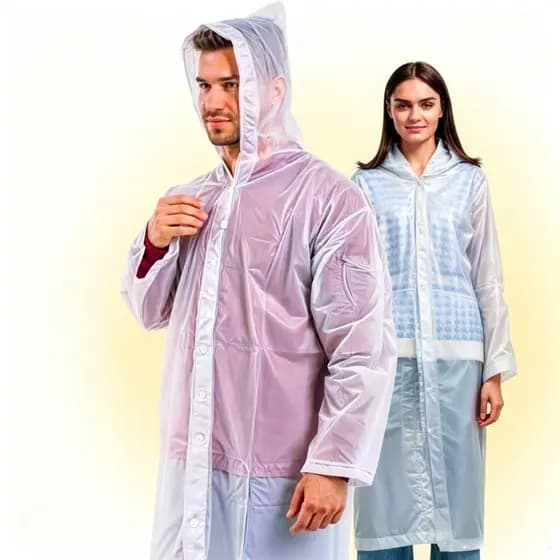 Capa De Chuva Grossa Longa Premium Transparente Reforçada Adulto Unissex Impermeável Com Capuz