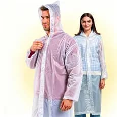 Capa De Chuva Grossa Longa Premium Transparente Reforçada Adulto Unissex Impermeável Com Capuz