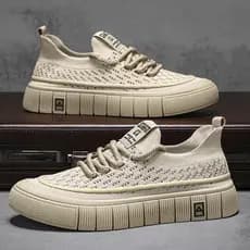 Meias sapatos de malha voadora sapatos masculinos verão novo estilo na moda sapatos malha oco respirável sapatos de malh