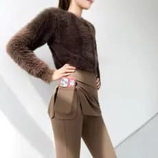 Versão coreana bolso Leggings novo estilo costura Culottes feminino Yoga esportes correndo calças de alta elasticidade f