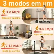 Esteira Elétrica Dobrável Compacta Silenciosa 2.0HP Até 100kg Caminhada 1-12km/h para Casa e Apartamento
