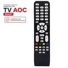 Controle Remoto Compatível com TV AOC Smart Botão Netflix
