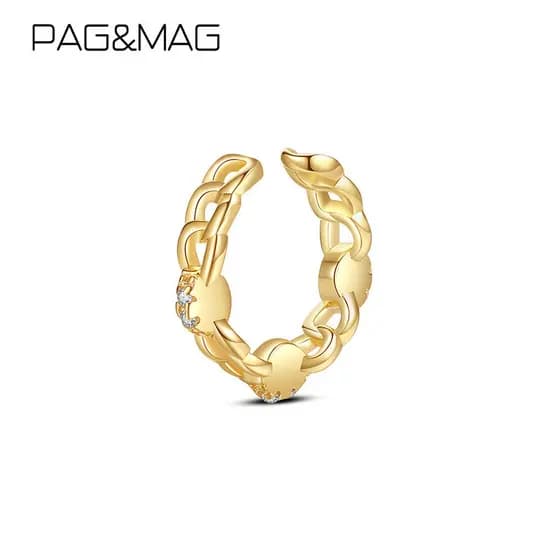 PAG & MAG High-End sentimento 925 prata clipe de orelha nicho luz luxo simples novo estilo na moda estilo legal orelha o