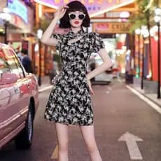 Cheongsam jovem versão melhorada nacional na moda saia feminina pequena 2023 novo estilo diário Wearable verão moda mode