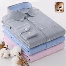 Oxford Spinning Camisa Branca Masculina De Manga Comprida Versão Coreana Cor Sólida Slim-Fit Business Casual Tendência X