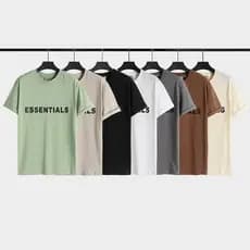 FOGESSENCIALS FOG Street Wear Camiseta solta de manga curta FOG Homens Mulheres Casal Camisa de fundo