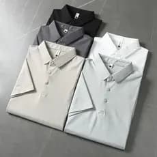 Legal de secagem rápida malha respirável masculino verão esportes Casual cor sólida lapela estiramento camisa POLO de ma