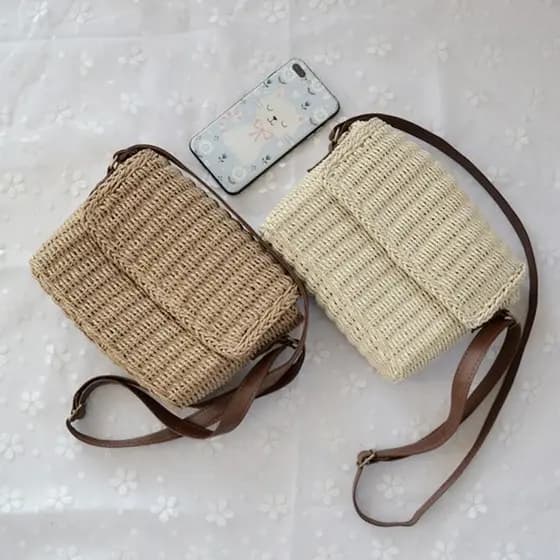 2024 novo estilo bolsa mensageiro feminina bolsa de palha bolsa de praia bolsa escolar de verão