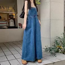 Idade-reduzindo temperamento Denim cinta saia longa feminina 2024 verão novo estilo tamanho grande gordura mm mais magro