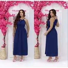 Vestido feminino Longo, casual em viscose soltinho
