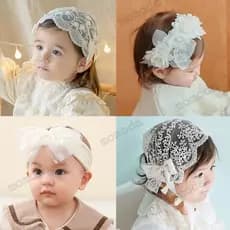 Faixa De Cabelo Batizado Branco Para Meninas Pambinyag Baptismo Recém-Nascido Fotos De Aniversário Do Bebê Acessórios