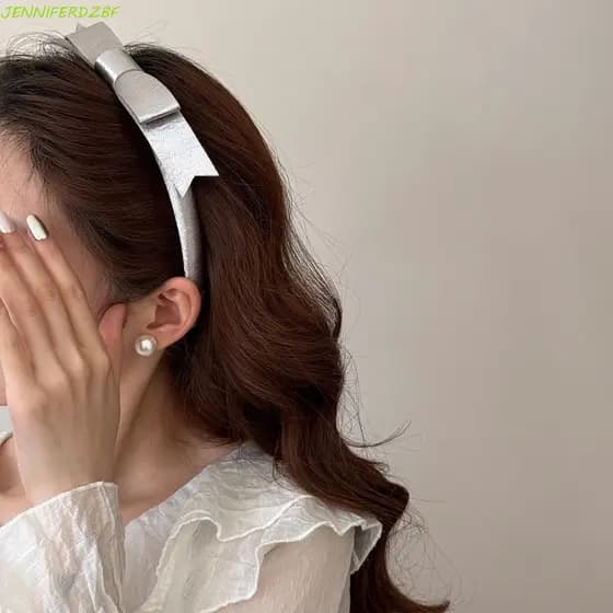 JENNIFERDZBF Faixa De Cabeça Com Laço , Cabelo De Balé Antiderrapante De Cetim Feminina Fina De Plástico