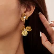 Brincos De Aço De Titânio , Acessórios Femininos , Luxo Leve , Sofisticado , Elegante , Versátil , Borla Floral