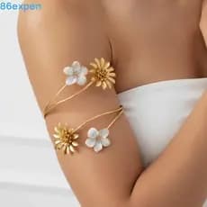 Pulseira De Flor EXPEN1 , Liga Ajustável De Crisântemo Com Braço Aberto , Esmalte Esmaltado
