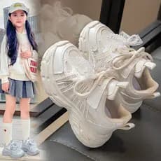 Princesa meninas papai sapatos 2026 novo estilo sapatos infantis malha respirável primavera outono grandes sapatos espor