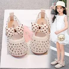 23-34 tamanho crianças estilo gaze estilo respirável único sapatos strass decoração estilo meninas sapatos escolares do