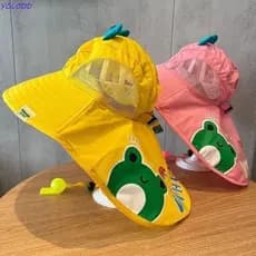 YOLODD Chapéu De Sol Infantil Xale , Malha Respirável , Aba Larga , Praia , Protetor Solar Macio Pescador