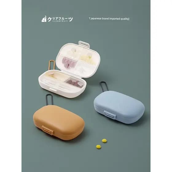 Caixa de comprimidos japonesa de qualidade alimentar, portátil, 7 dias, Sub-embalagem, caixa de comprimidos compartiment