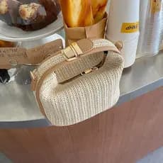 bolsa feminina bolsa transversal feminino Coreia Dongdaemun ins mesmo estilo grama tecido pequeno saco Casual feminino b