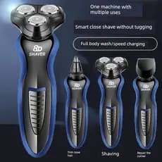 Barbeador elétrico masculino multifuncional três em um 8D para lavagem de corpo inteiro USB para carregamento de carro f