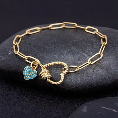 Pulseiras De Amor Requintadas Coração Para Mulheres Homens Cobre Zircônia Cubic Party Jóias De Casamento