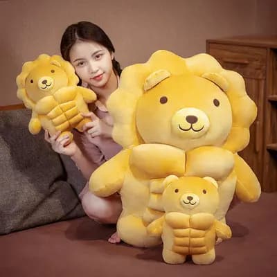 Tamanho mínimo 30cm novo estilo pão músculo leão boneca de pelúcia urso de pelúcia boneca grande porco travesseiro prese
