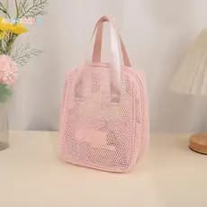Rightrous Malha Maquiagem Saco De Armazenamento De Higiene Pessoal Bolsas Portátil Viagem Lavagem Corpo Chuveiro Ferrame