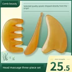 Bastão de tendão de chifre Natural, beleza facial, placa facial, raspagem de tendão, bastão facial, massagem ocular, bas