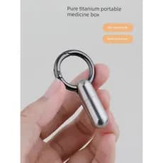 Caixa de comprimidos pequena de titânio puro portátil caixa de comprimidos selada à prova de umidade Mini garrafa de com