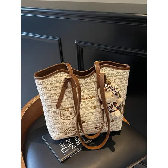 bolsa femenina bolsa transversal feminino Bolsa de palha tecida feminina 2026 novo estilo de grande capacidade elegante