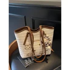 bolsa femenina bolsa transversal feminino Bolsa de palha tecida feminina 2026 novo estilo de grande capacidade elegante