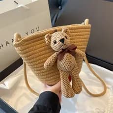 Bolsa bolsa feminina Verão fresco tecido saco feminino 2026 novo estilo bonito dos desenhos animados saco do mensageiro