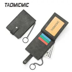Zíper porta-cartões de controle de acesso com clipe de moeda masculino com Design de nicho