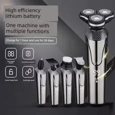 Original alemão importado barbeador elétrico lavagem de corpo inteiro recarregável navalha faca de barba masculina 6D má