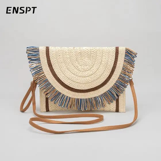 bolsa femenina Bolsa Moda praia tecido saco comércio exterior borla bolsa de ombro feminino High-End All-Match verão Com