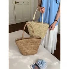 bolsa feminina Bolsa Estilo coreano palha balde saco de ombro feminino 2026 novo estilo tecido sacola estilo Pastoral gr