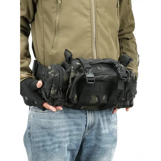 Bolsa de cintura ao ar livre bolsa de peito multifuncional masculina esportes à prova d'água ciclismo Nylon mensageiro d