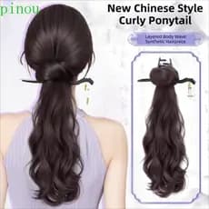 PINOU Novo Estilo Chinês Peruca , Cabeça De Bola Cheongsam Garra Clipe Rabo De Cavalo Fofo
