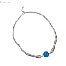 CINN Trendy Blue Bead Colar Estilo Mecânico Joias Acessórios Femininos Da Moda