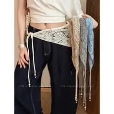cinto feminino plus size cinto feminino Estilo étnico oco malha triângulo cachecol cinto feminino 2026 novo estilo High-